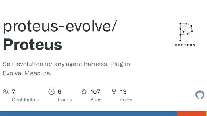 Repository card, GitHub proteus-evolve/Proteus